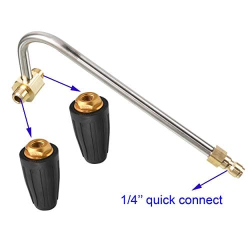 Pressure Washer Gutter Cleaner Tool with 2 Rotating Turbo Nozzles