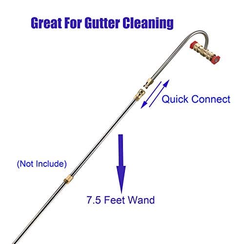 Pressure Washer Gutter Cleaner Attachment with 4 Nozzle Tips