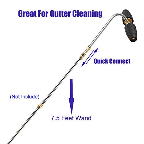 Pressure Washer Gutter Cleaner Tool with 2 Rotating Turbo Nozzles