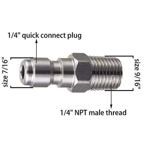 Pressure Washer Coupler 1/4 Inch Male NPT Fitting, 5000 PSI, 2-Pack
