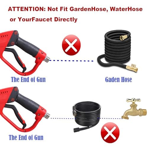 Tool Daily Deluxe 5000 PSI Pressure Washer Gun, 40 Inch, M22 Fitting, Wand Extension Included