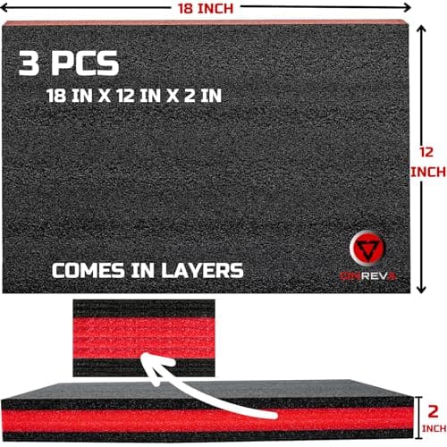 TOOL BOX FOAM 3PACK FOR CASES, DRAWER LINER AND STORAGE