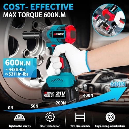 Cordless Impact Gun, 21V Impact Wrench, Socket Screw Drill Converter & Fast Charger, Compact Impact Wrench for Household Tool Car