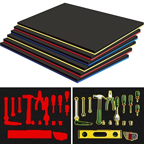 Fabbay 6 Sets Organizer for Tool Box: Adjustable Foam, Non-Slip Mat